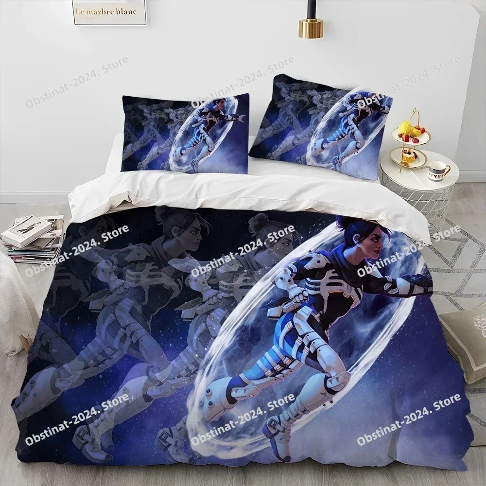 

A-Apex Legends Game Gamer Cartoon Bedding Set Printed Duvet Cover Pillowcase Single Double Style Queen King Size Sets