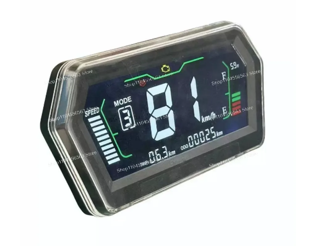 Electric Scooter LCD Instrument Controller Speedometer, Adjustable CAN Communication One‑Line Communication, 72V 96V