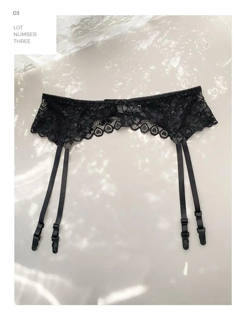 Medias ajustables con encaje, calcetines largos de tubo para mujer con banda en la cintura, clips antideslizantes para liguer...