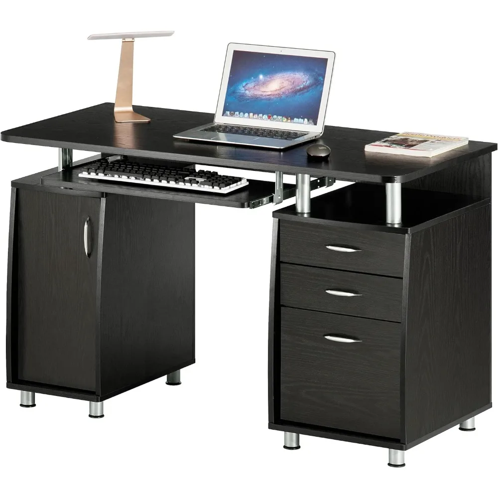 

47.25" Ergonomic Computer Drawers & File Cabinet For Home Office Storage,