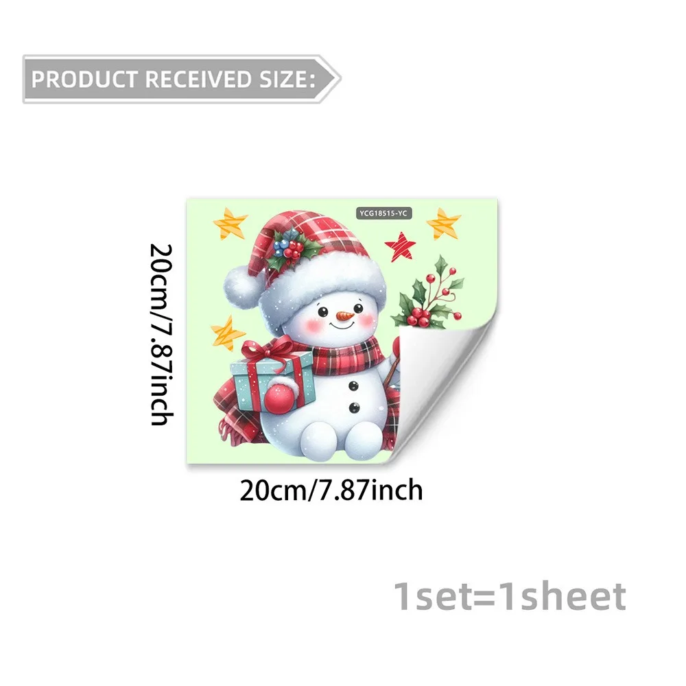 Glow-in-the-Dark Christmas Wall Sticker Cartoon Santa Snowman Deer Multicolor Toilet Decals Easy Apply Waterproof