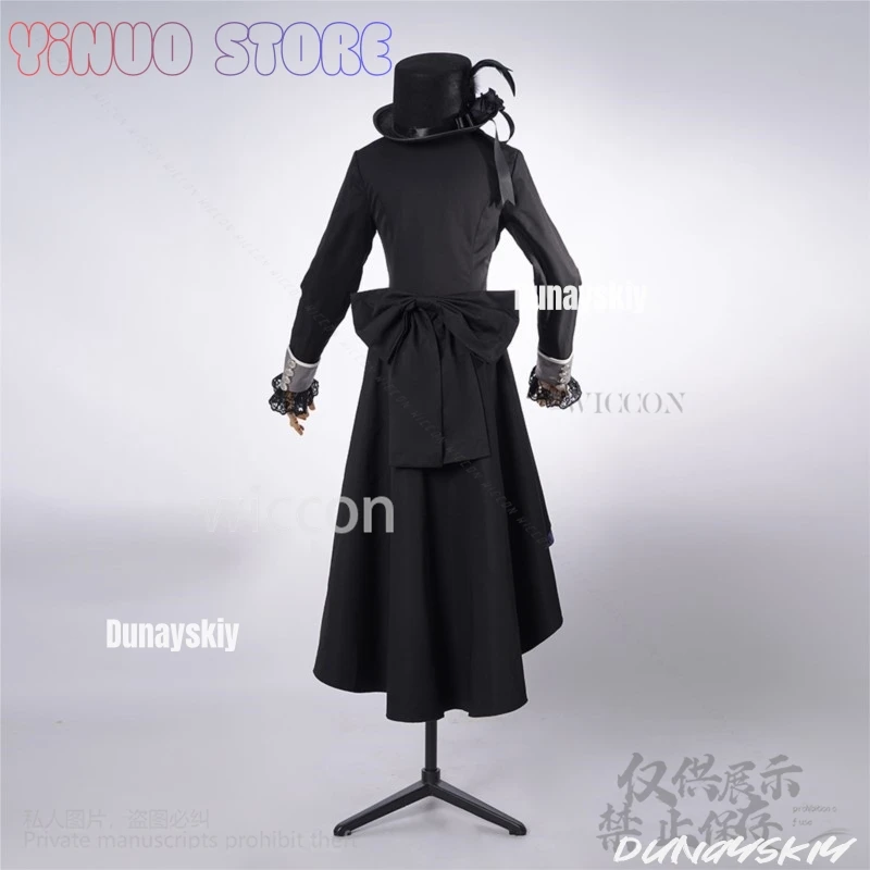 Ciel الأسود أنيمي بتلر تأثيري الأسود روز زي المحكمة خمر فساتين القوطية قبعة رائع لوليتا أنماط الظلام الباروكات كوسبفلي
