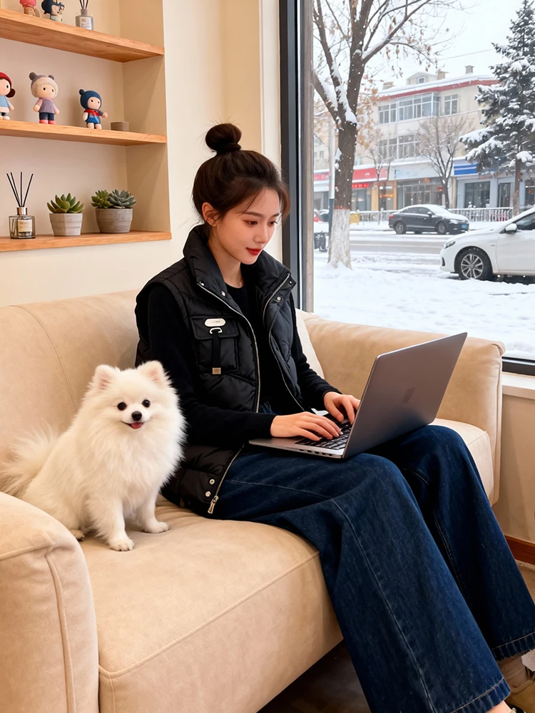 

Trendy Winter Thiened Warmth Zipper ket down Cotton Jaet Korean Sle Women's Outerwear Anti-aging Street Sle