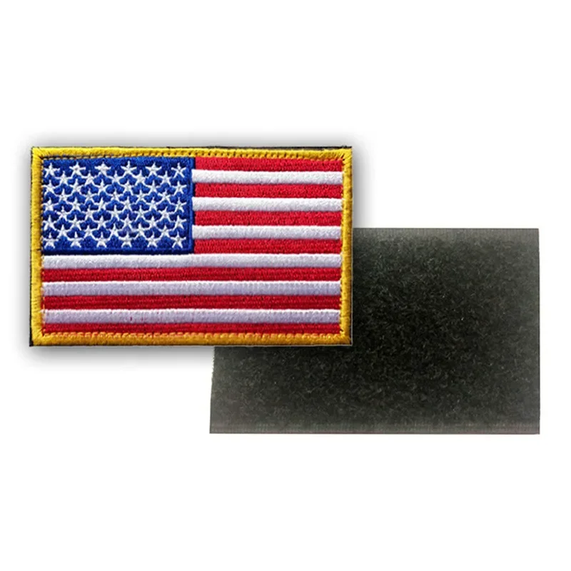 15colors Hook & Loop Embroidered Stick-On U.S. Flag Patches for Clothing Bag Military Tactical Badges Stars Strips Armband