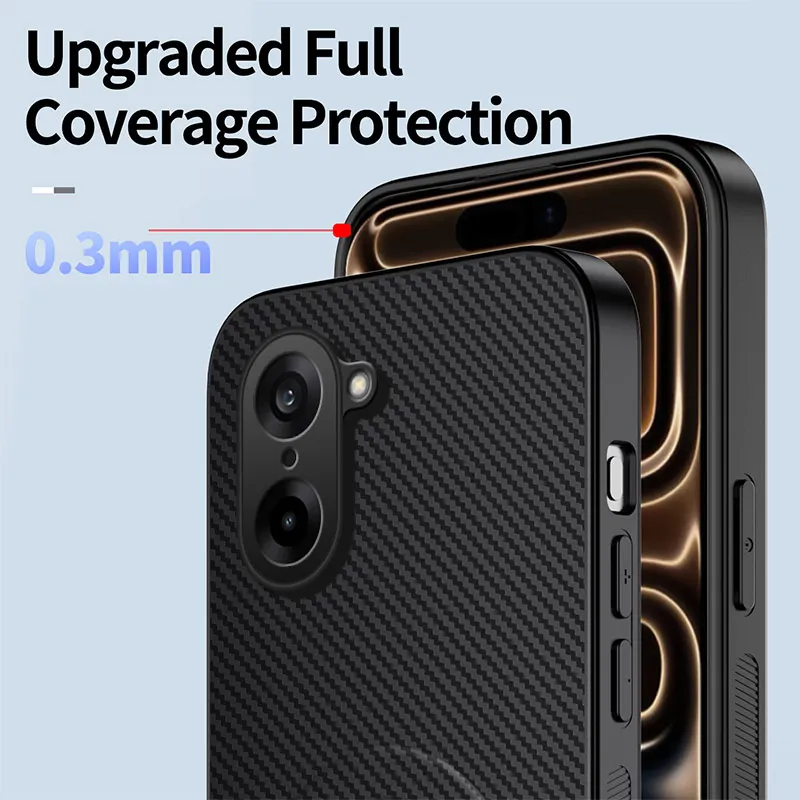 Etui na OnePlus Nord CE5 z teksturą włókna węglowego, magnetycznym uchwytem, osłona PC-TPU, kompatybilne z bezprzewodowym ładowaniem, Funda na OnePlus NordCE5 — zdjęcie produktu 5