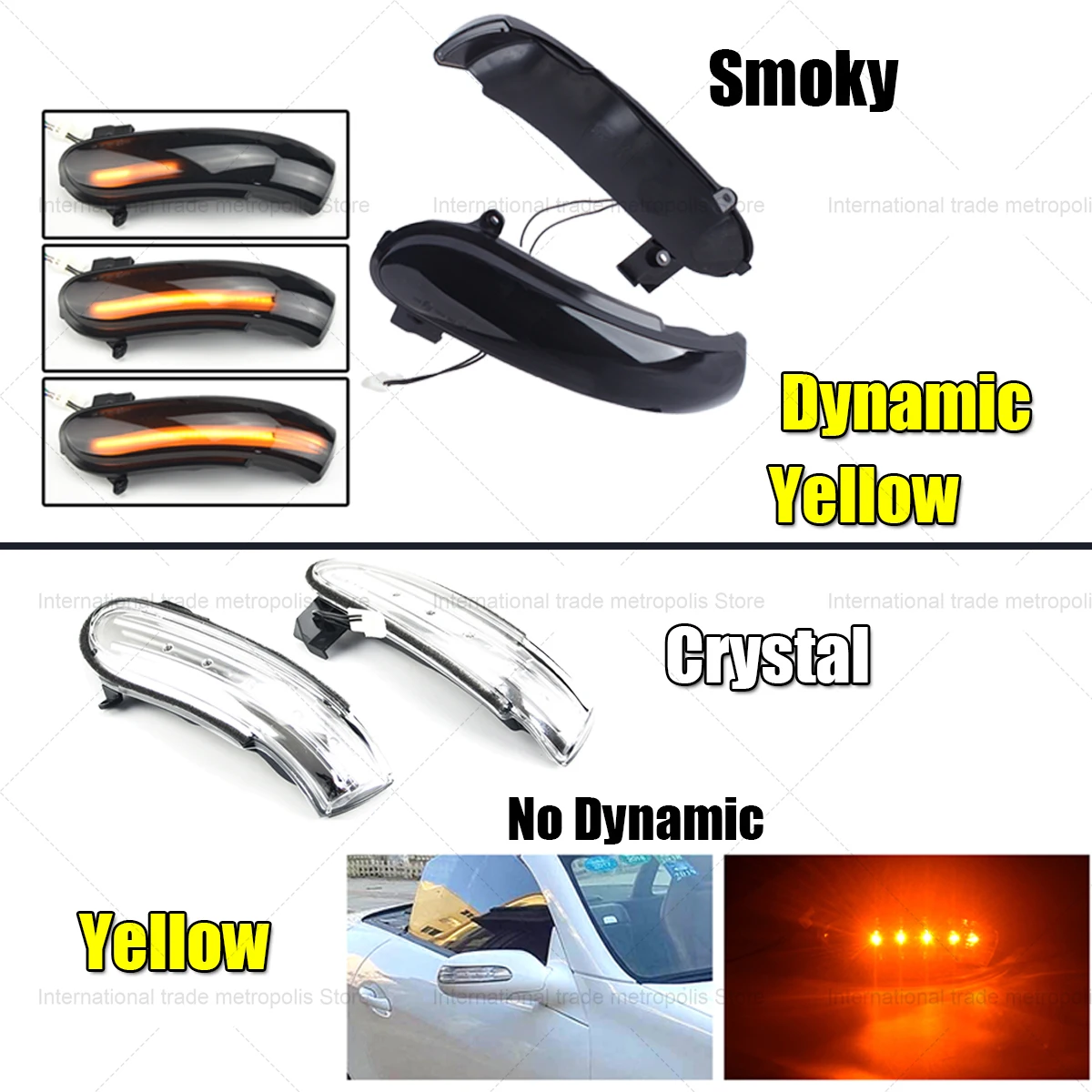 LED Dynamic Turn Signal Light Indicator For Benz SLK-Class R171 W171 2004-2008.12 Prefacelift SL Class R230 W230 2002-2008.04