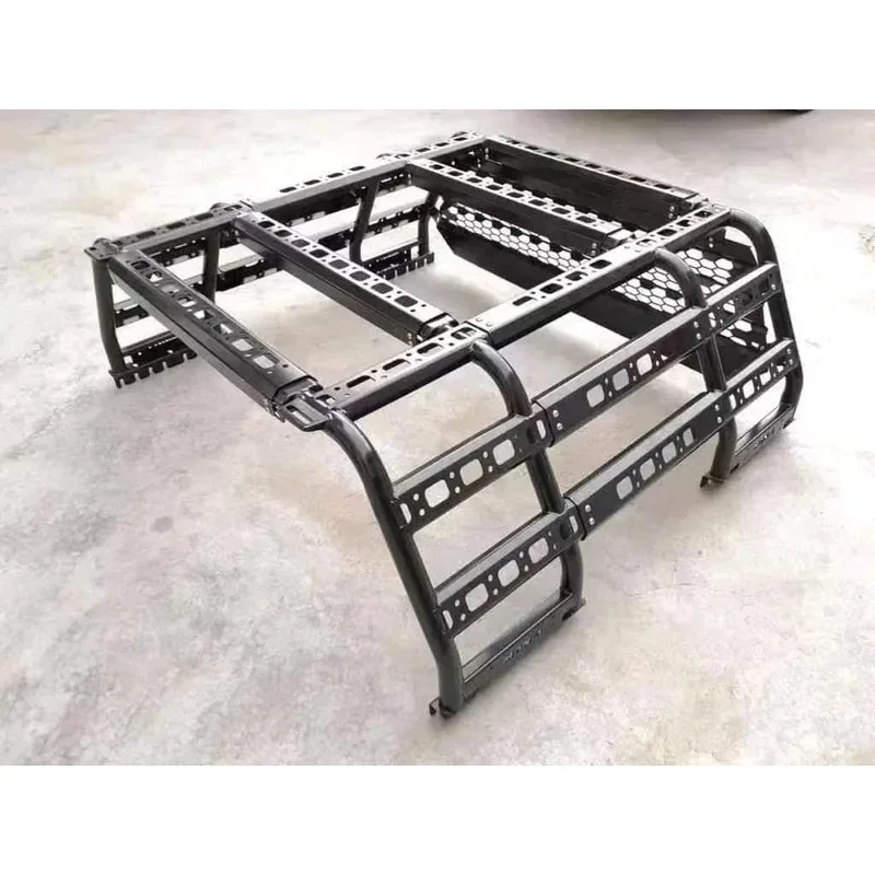 KQX 4x4 Universal Adjustable Roll Bar Steel Cer Cage Truck Bed Rack Ladder Ute Tub Rack for Ranger F150  Hilux D-max