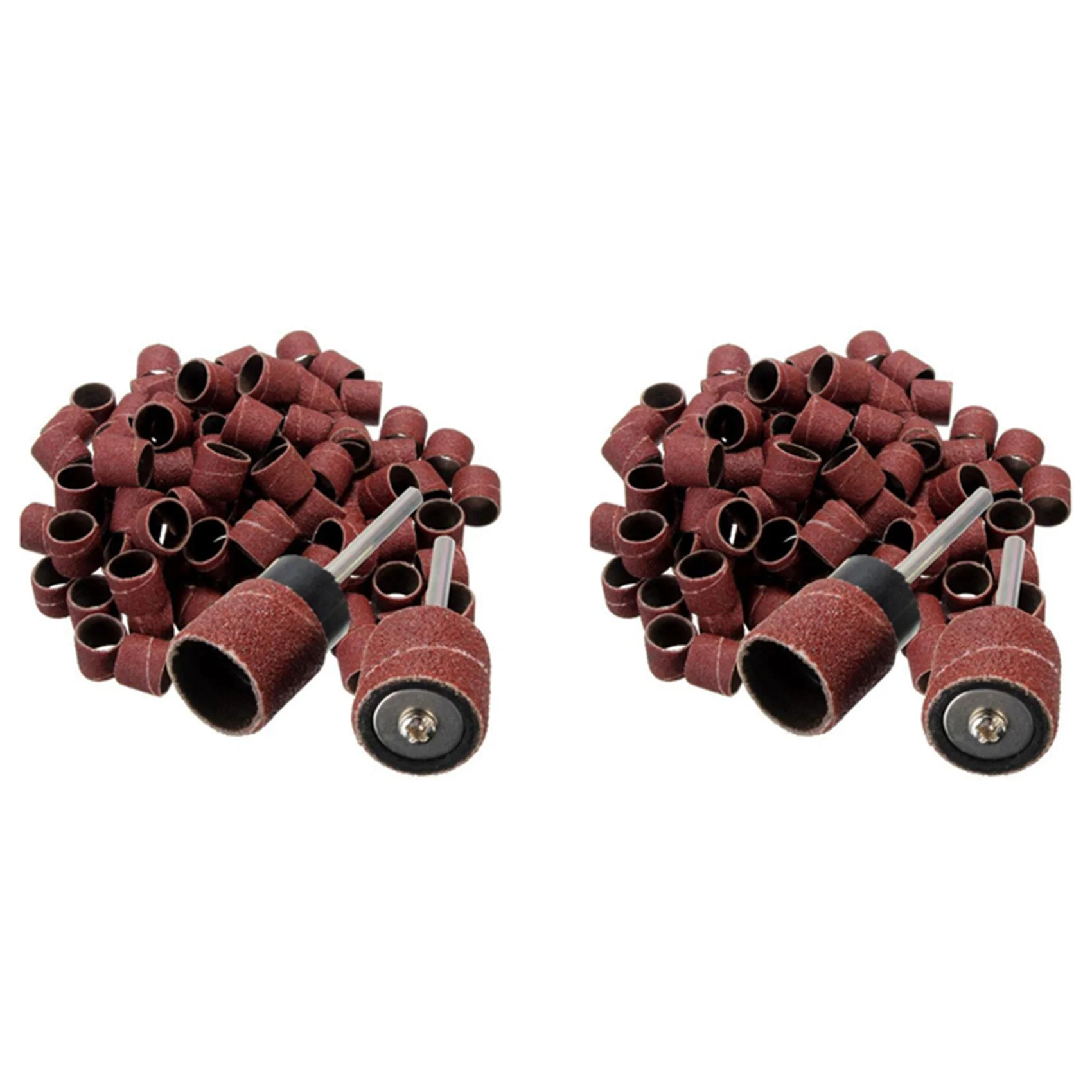 AT29-200 Pieces 1/2 Inch Polished Sandpaper Ring Abrasive Tape In Silicon Carbide + 4 Pieces X Rotary Chuck Or Mandrels