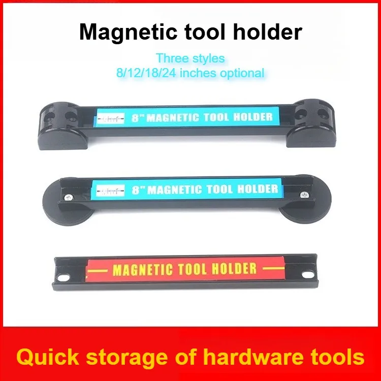 8.12,18,24inch Magnetic Tool Holder Heavy Duty Tool Bar,Space Saving Metal Organizer Rack Tool for Workshop Garage Home