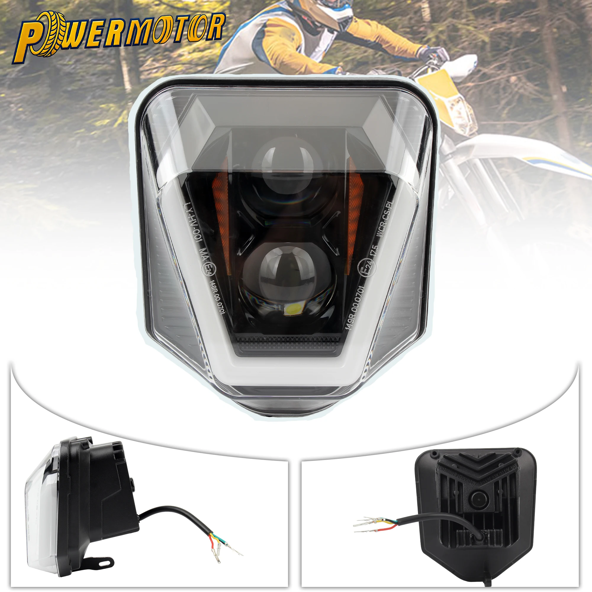 

Motorcycle E24 LED Headlight High Low Beam For Husqvarna 2024 Enduro FE 250 350 450 TE 150I Motorbike Daytime Running Light