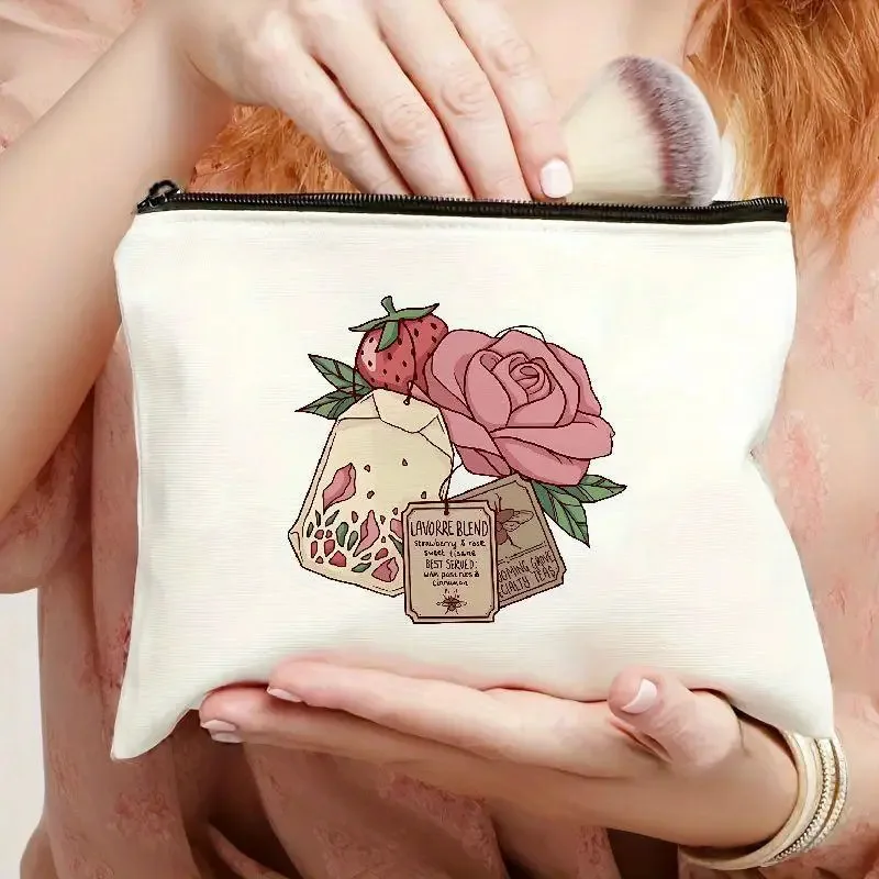 

Best-selling Valentine's Day Large-capacity Portable Storage Bag with Zipper and Letter Print Cosmetic Bag Makeup Pouch