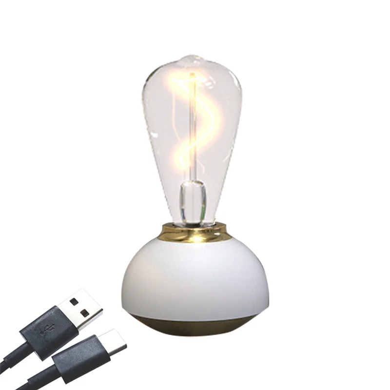 Glass Table Lamp LED Touch Table Lamp Dimmable Table Lamp For Indoor Decor Study Bedroom Table Lamp Easy Install White