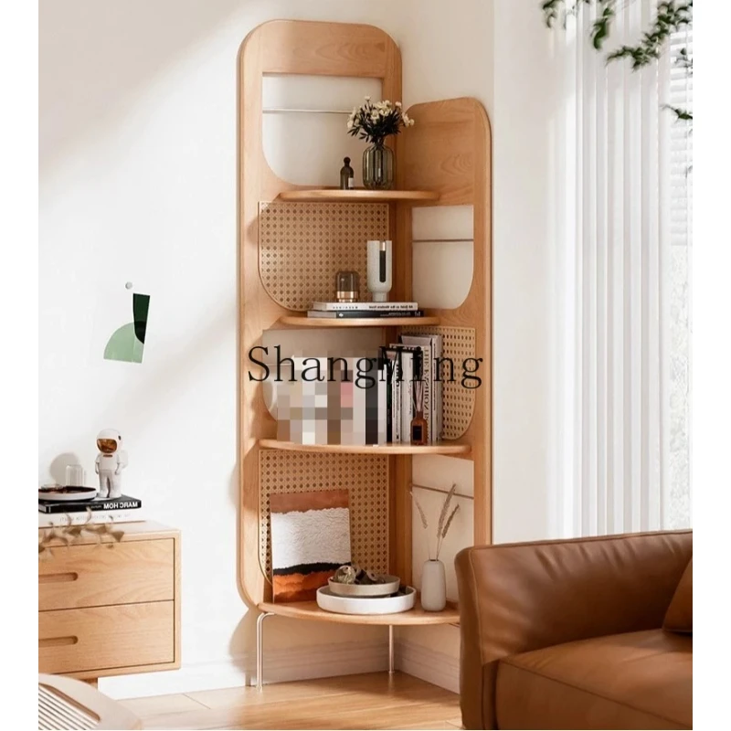 

SM household solid wood corner rack, living room storage cabinet, bedroom wall corner corner locker