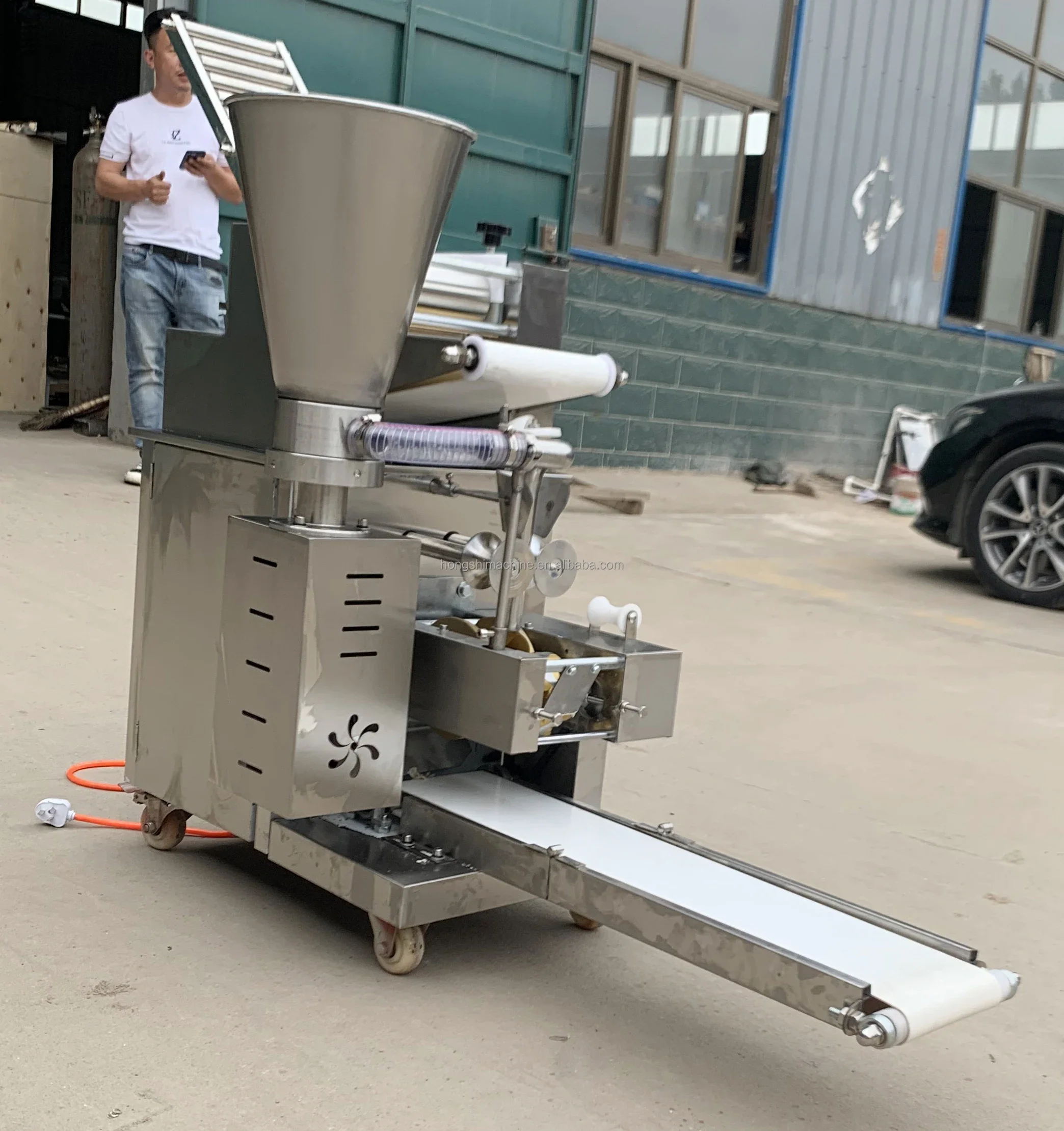 chinese stream fried dumpling samosa forming machine making dumpling warper machines