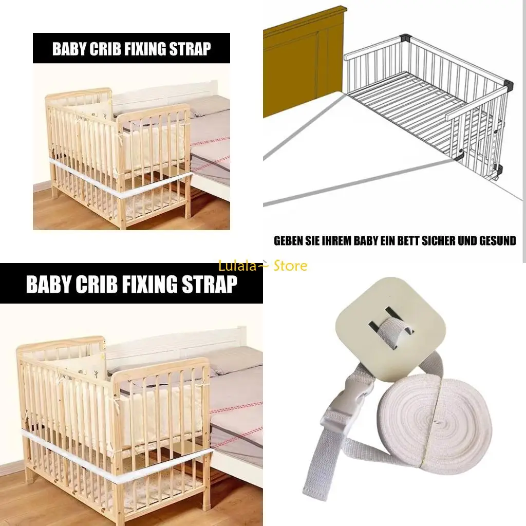 

Y4QA Practical Nylon Baby Crib Safety Holder Nonslip Guardrail No Tool Installation