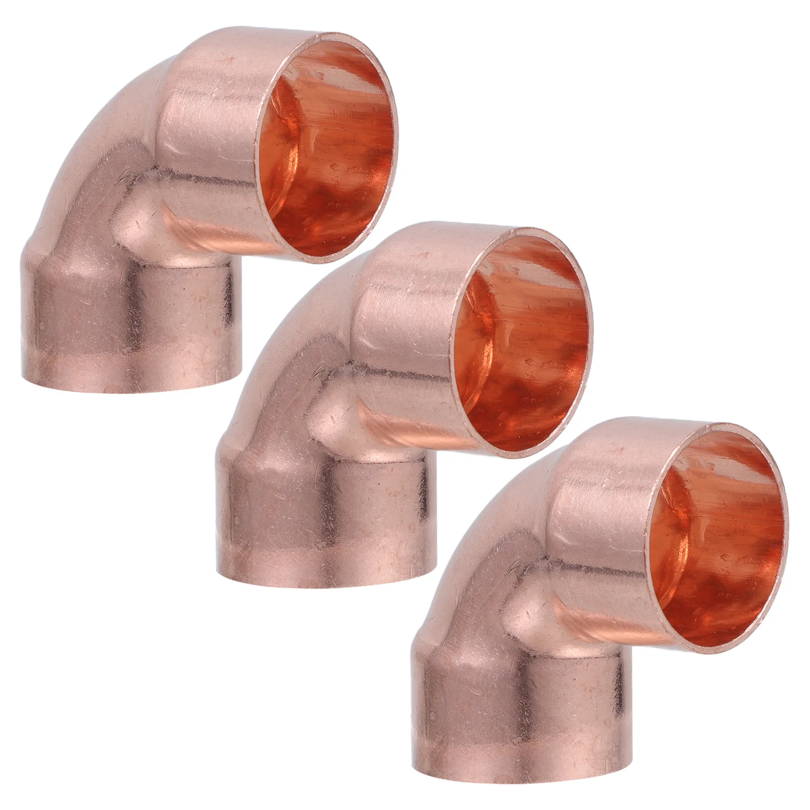 

3Pcs Copper Elbow Fittings Sturdy 90 Degree Connectors for Air Conditioner Refrigeration System Tubing Copper Fitting Supplies