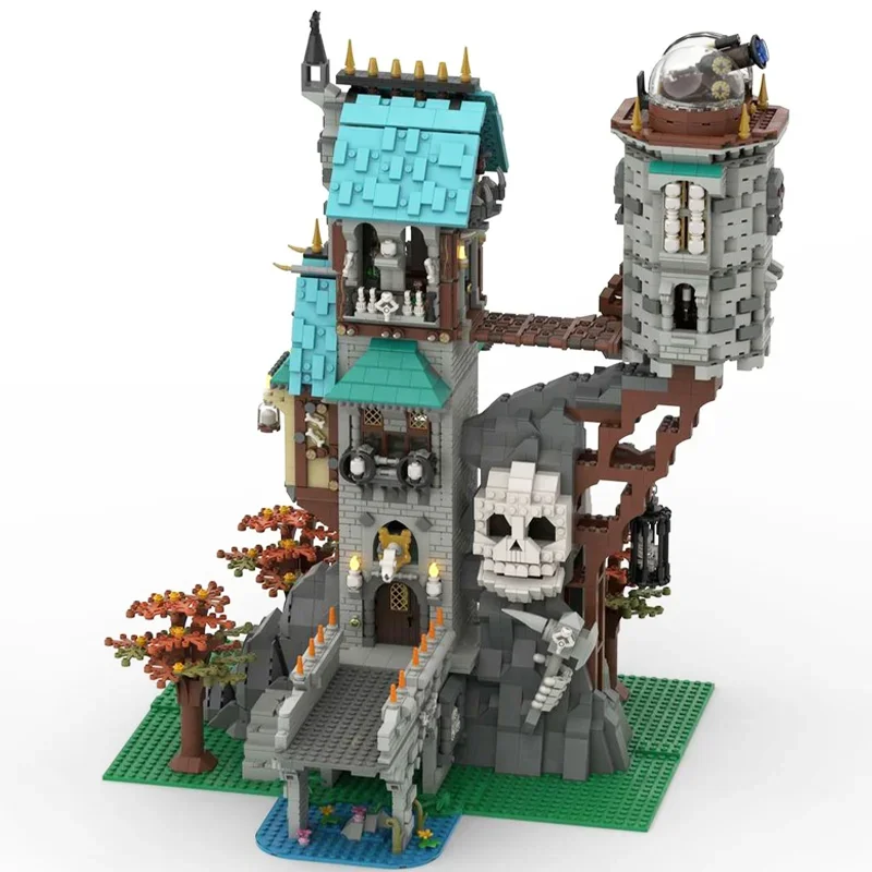 3872 pçs moc medieval o crânio torre de vigilância castelo modelo modular blocos de construção diy conjuntos montagem tijolos brinquedos crianças presentes