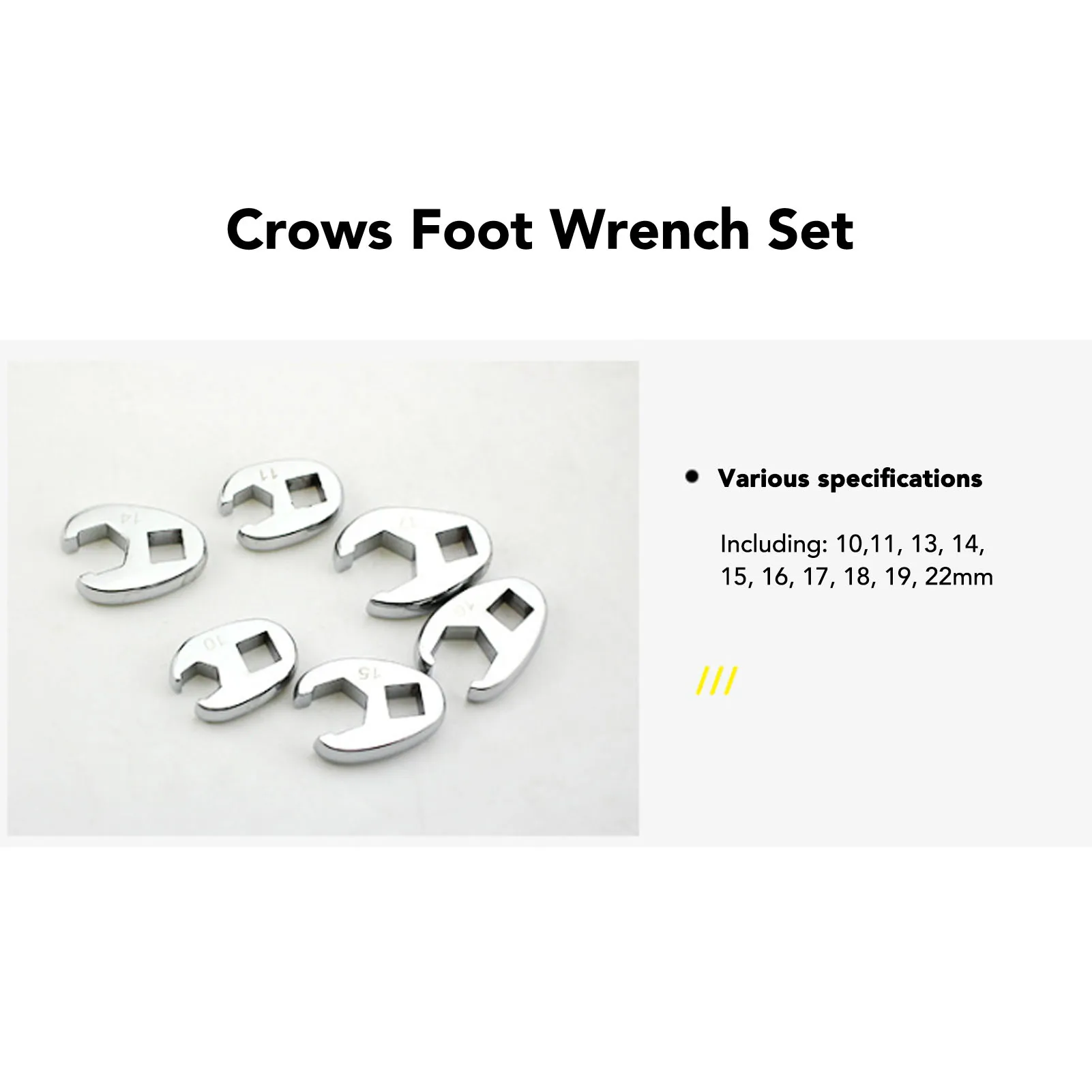 Crows Foot Wrench Set Crowfeet Wrench Adapters Easy To Use Rustproof Craved for Car Motorcycle Home Repair for 3/8in
