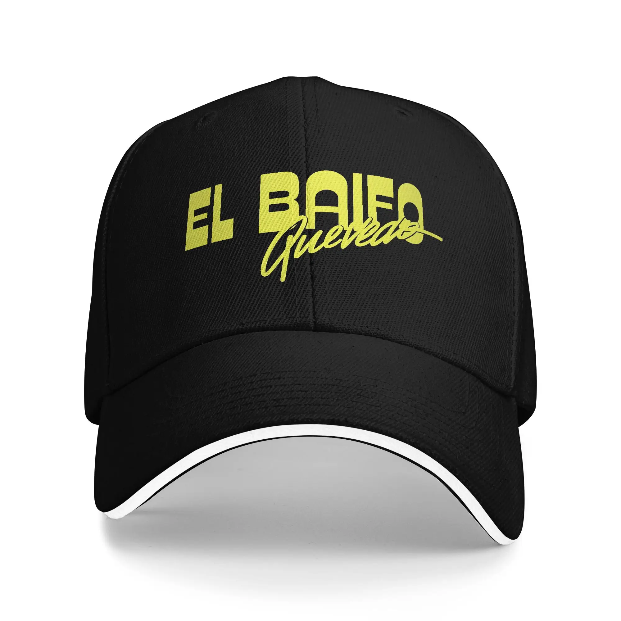 El Baifo Quevedo Yellow Bold Typography Signature Baseball Cap y2k Unisex Men Trucker Hat Sun Visor Snapback Cap Present