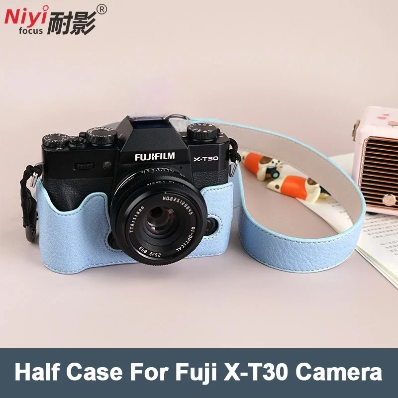 Etui na aparat Fujifilm XT10 XT20 XT30 XT30II Retro wzór liczi Antypoślizgowa Półtorowa Torba na Korpus Aparatu Ochrona przed Upadkiem i Kurzem — zdjęcie produktu 2