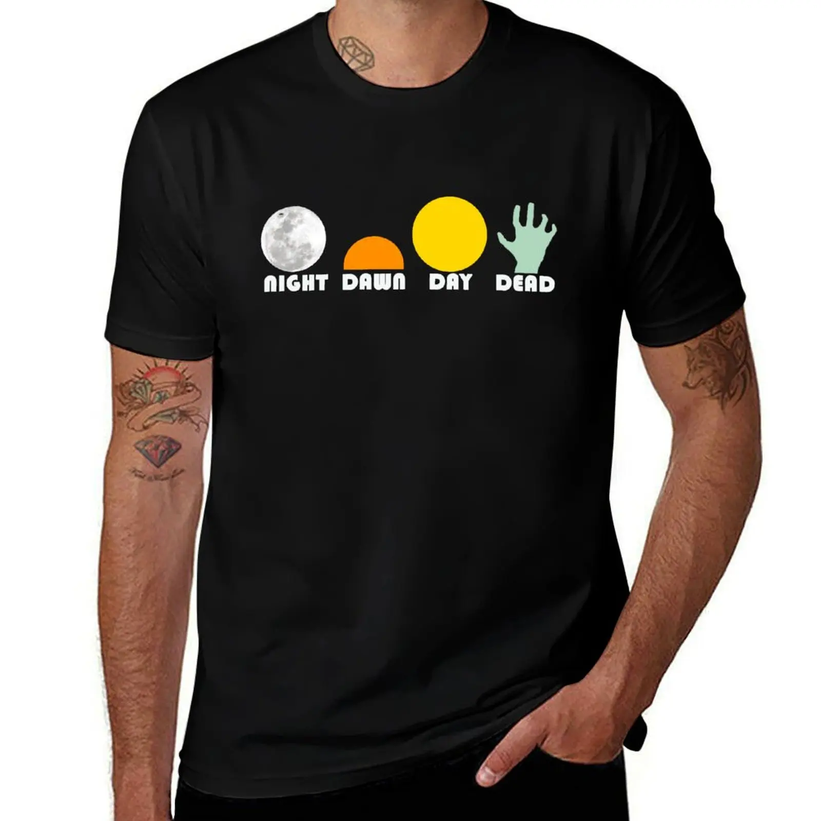 The Dead Trilogy 1968-1985 white print T-Shirt All Weather Casual Short Sleeve