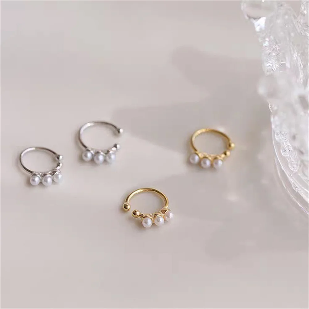 

Корейский жемчужный зажим S925 — уникальные без пирсинга, минимальные универсальные крутые женские наушники