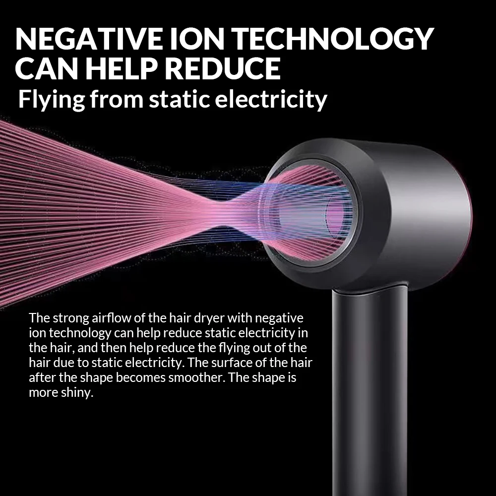 5 في 1 مجفف الشعر الأيونية الكهربائية عالية السرعة الخالية من الشفرة مجفف الشعر الأيونات السالبة المهنية 1.8 متر سوبر مجفف الشعر بلا أوراق