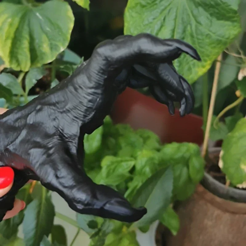 Halloween Gotische Hexenhand Harz-Dekoration, Kreative Wandmontierte Schlüsselhalterung Taschenhänger Gruselige Wandkunst Skulptur Deko – Detail 12