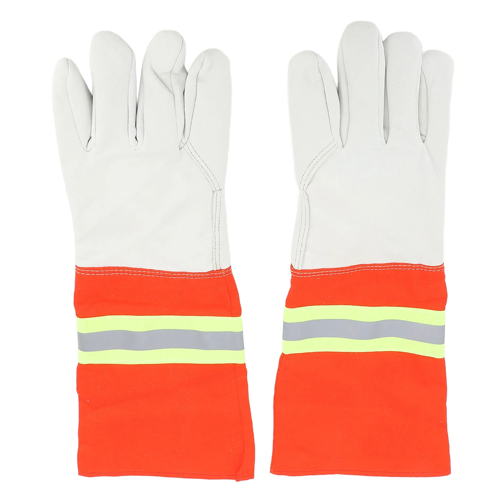 ZK40 1 Pair Firefighting Gloves Comfortable Reflective Strip Flame Resistance Firefighter Glove for Rescue Welding Baking