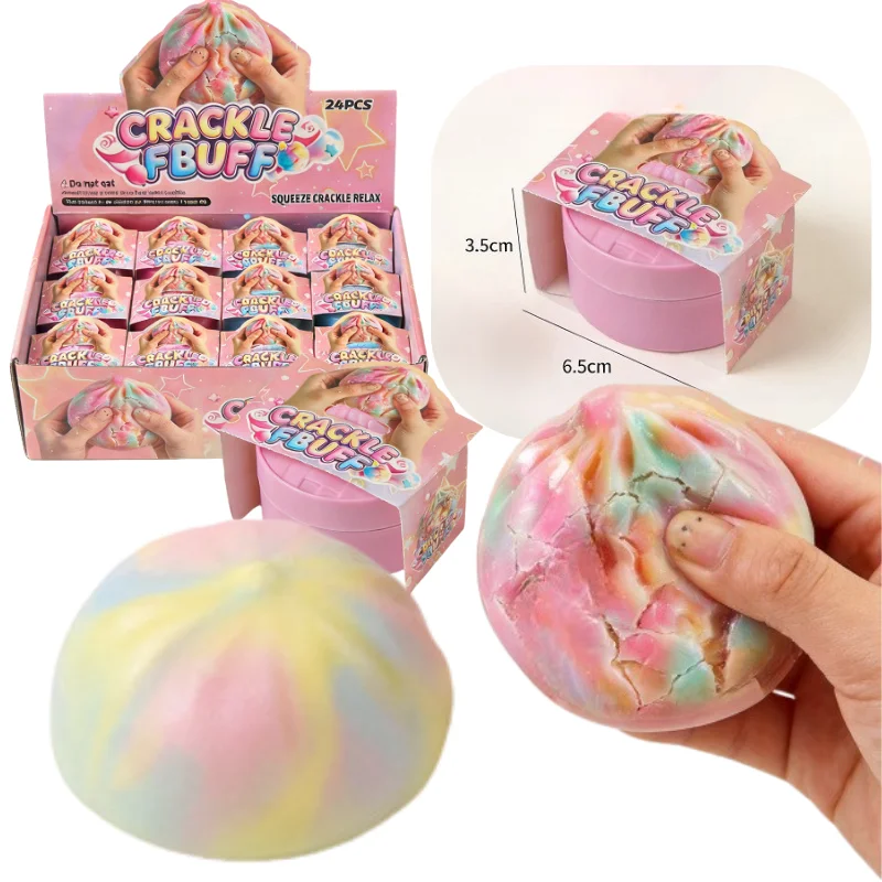 Heißer knuspriger Quetschball, Regenbogen-Bonbon, handgefertigter Ball, Fidget-Spielzeug, Stressabbau, Quetsch-Donut, langsam zurückfedernd, für Erwachsene, Blindbox-Geschenke – Detail 1