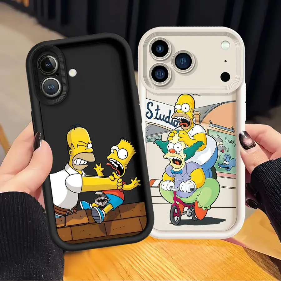 Funda para Teléfono Apple iPhone 17 Pro Max 16e 13 Mini 11 12 16 XR 14 Plus XS Air 15 Los Simpson Homer Bart