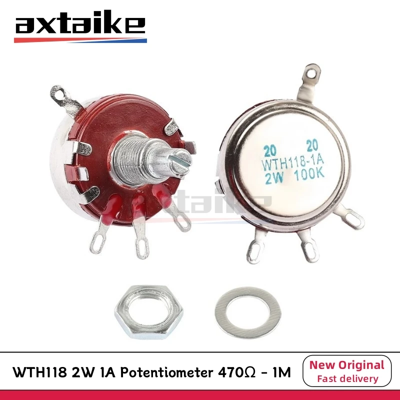

5 шт. WTH118 2W 1A Потенциометр WTH118-1A 470R 1K 2K2 3K3 4K7 5K1 6K8 10K 22K 33K 47K 100K 220K 470K 560K DIY Kit 1M 2.2K OHM