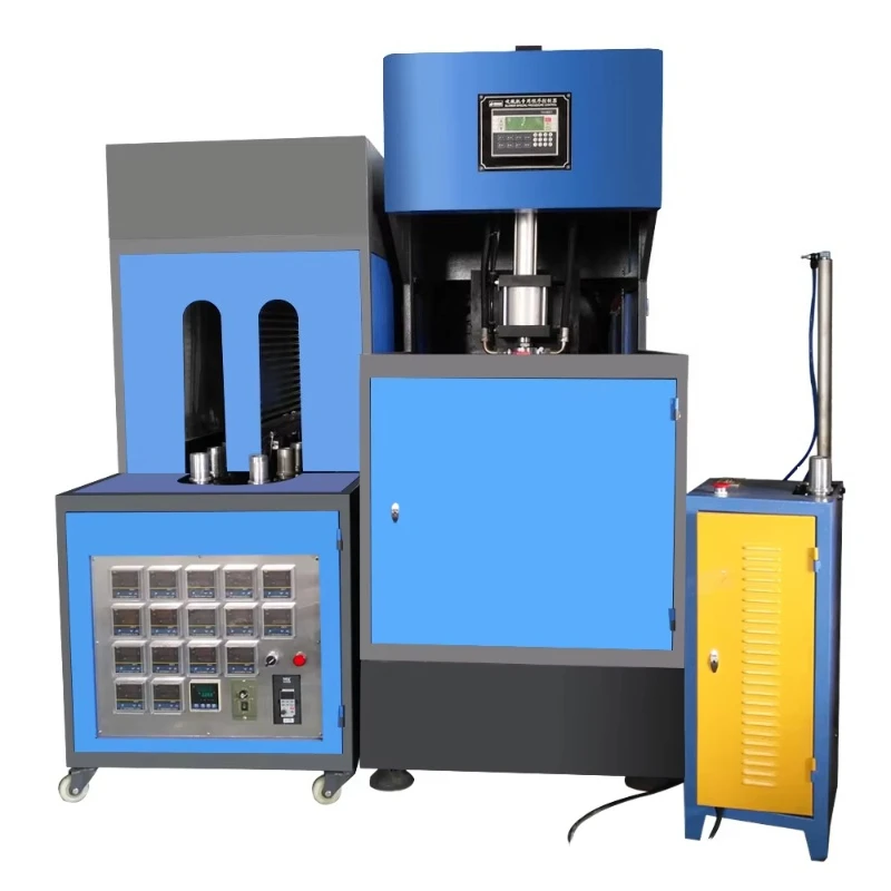 Semi Automatic PET Plastic Bottle Injection Stretch Blow Molding Machine with Engine & Pump for Small Workshops