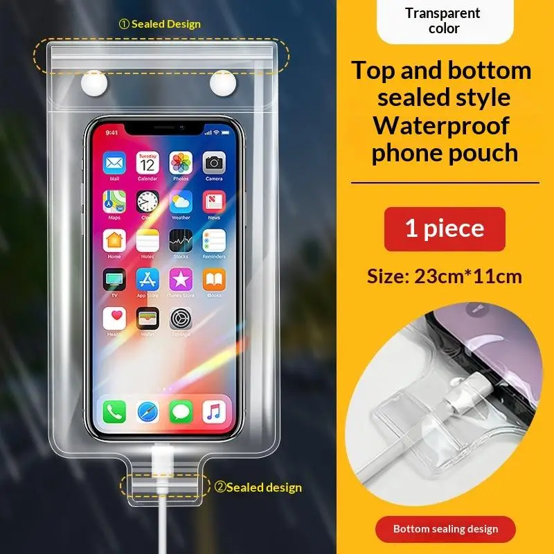 [S]Universal Waterproof Phone Pouch Phone Cover Transparent Case For Rider Moto Rainproof Phone Pouch Dry Bag Touchable Screen