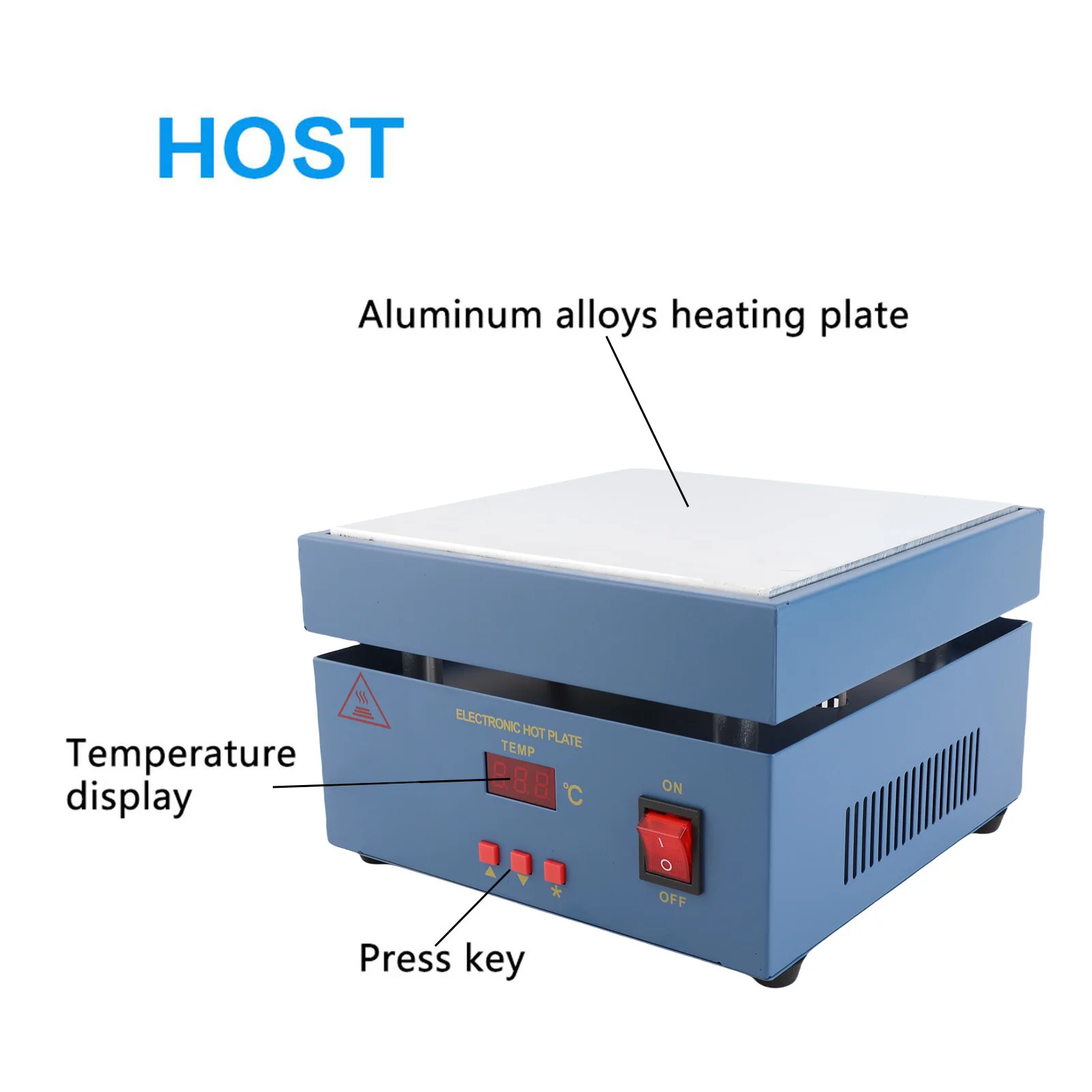 200*200mm Heating Station LED Microcomputer Electric Heating Plate Preheating Station 800W