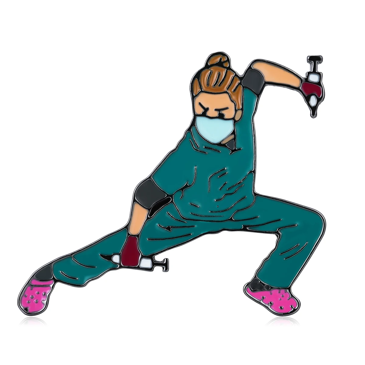 Catuni الإبداعية الطبية المينا دبوس بروش للممرضة طالب RN التلبيب الحبل حقيبة معطف شارة اكسسوارات هدية للنساء زميل