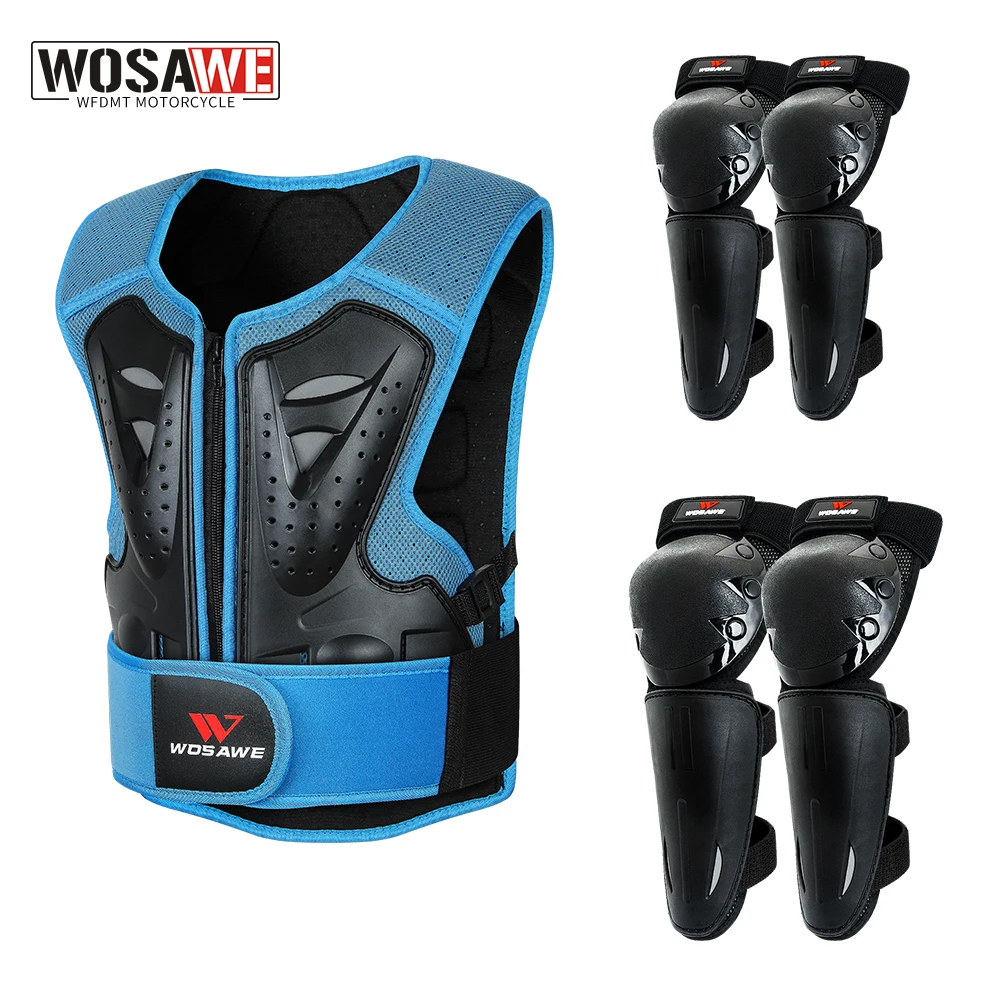 

WOSAWE Kid's Motocross Body Armor Motorcycle Jacket Motorcycle Moto Vest Back Chest Protector Off-Road Dirt Bike Protective Gear