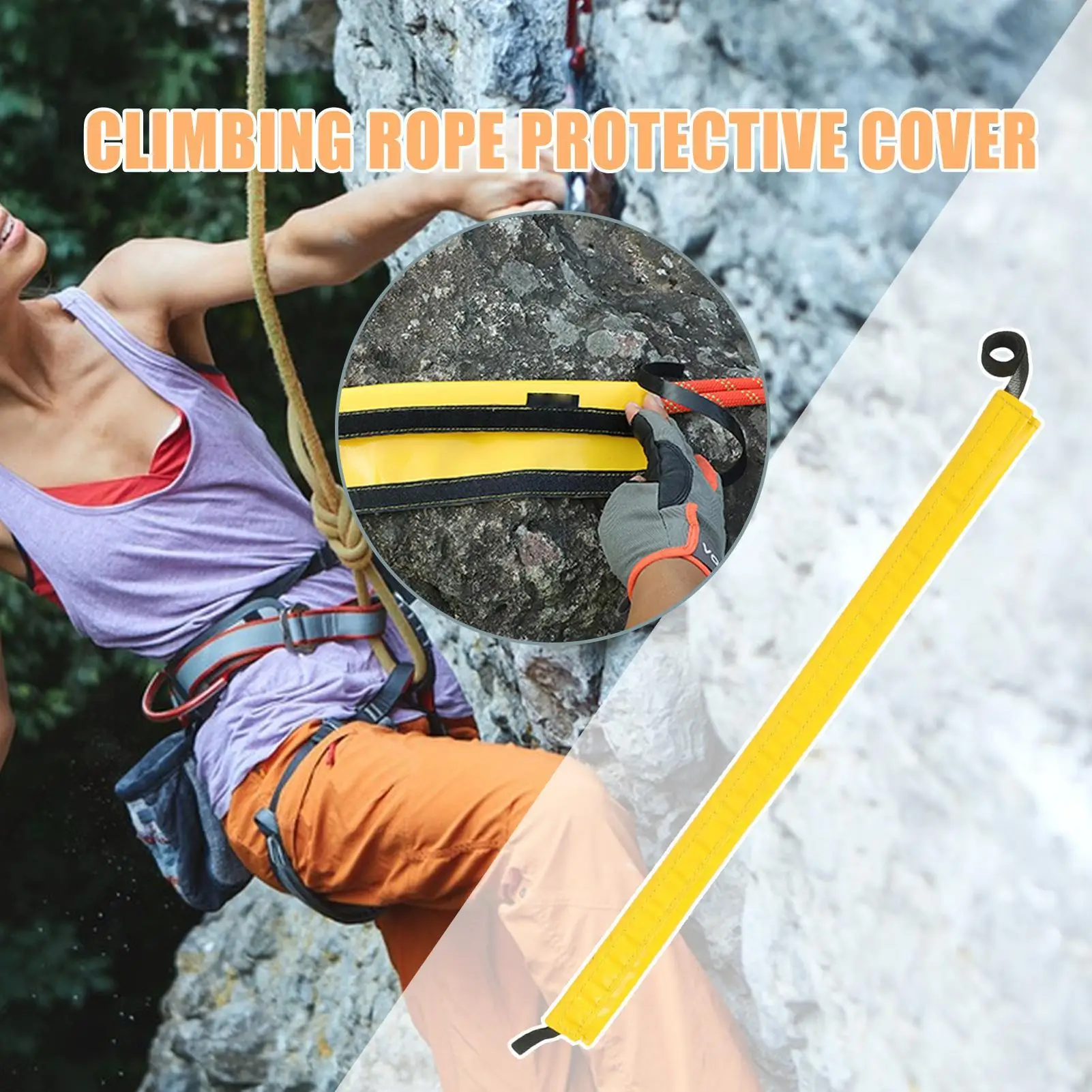 

50cm Rock Climbing Rope Protector Rappelling Abseiling Equipment Strong Arborist Rope Protection Sleeve for Mountaineering
