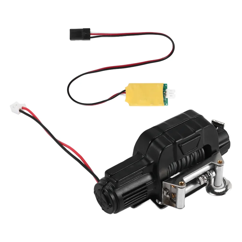 Metal Automatic Winch With 3CH Control Line For 1/10 RC Crawler Car Axial SCX10 TRAXXAS TRX4 Upgrade Parts Accessories