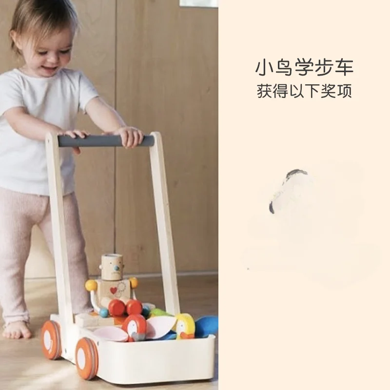 5176 Bird Walker Baby's Building Blocks Trolley Wooden Toy