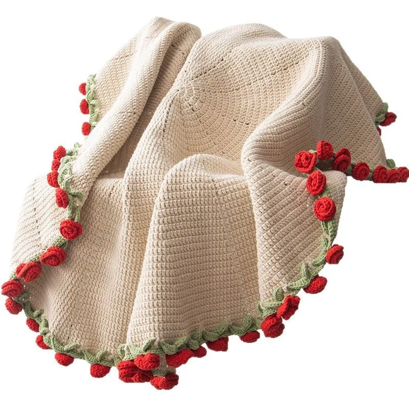 Imagen 5: Manta de ramo de rosas, mantas hechas a mano, accesorios de fotografía, manta creativa, manta diaria que cubre regalo de flores