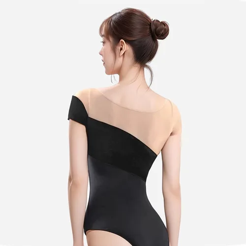 Imagen 2 del producto Nuevo leotardo de ballet de manga corta para adultos, leotardo de gimnasia negro básico, ropa de yoga para mujeres, Ropa de baile de bailarina, mono para niñas