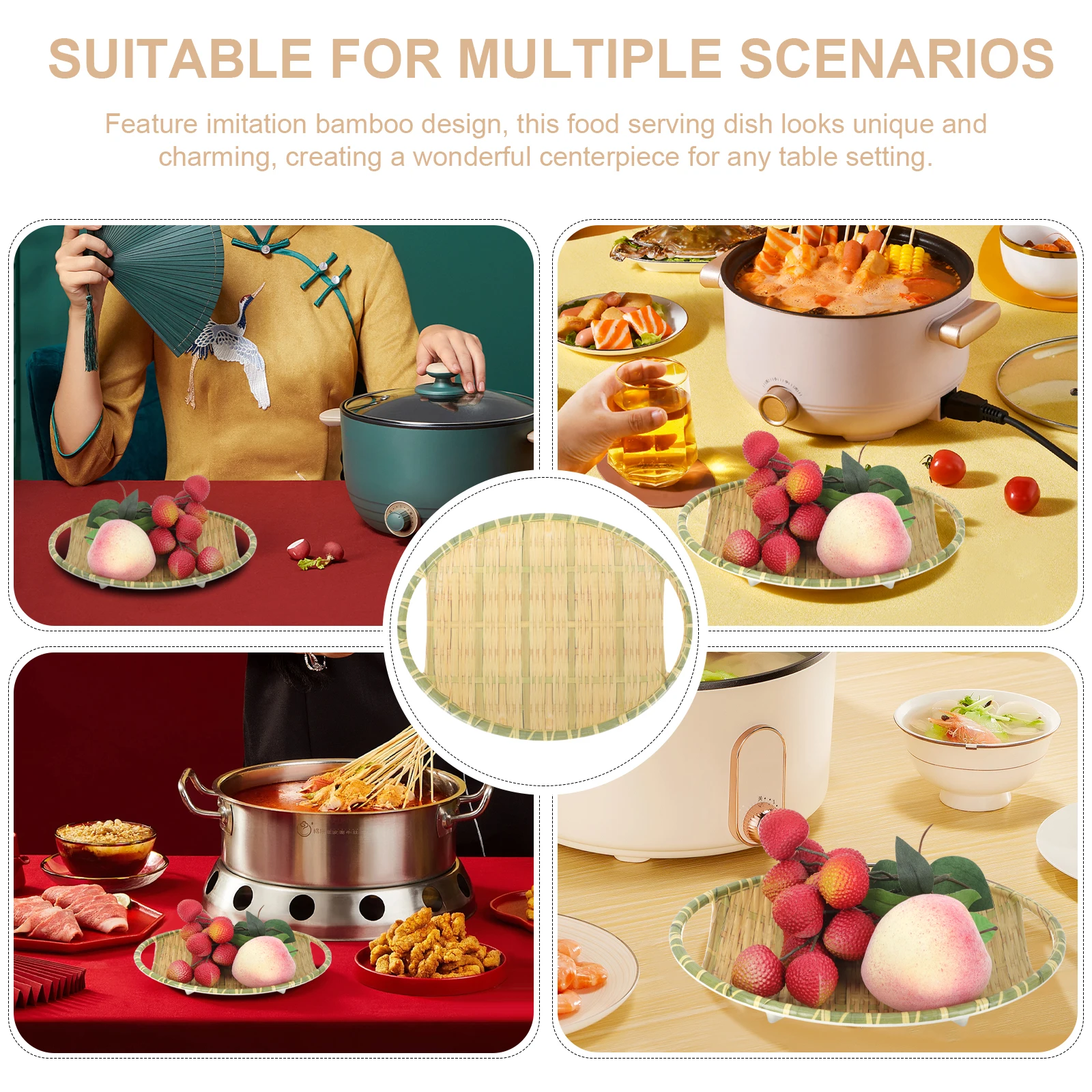 

A5 Melamine Food Serving Trays Snack Dish Party Banquet Fruit Platter Dry Fruits Sauce Salad Premium Material Easy Clean