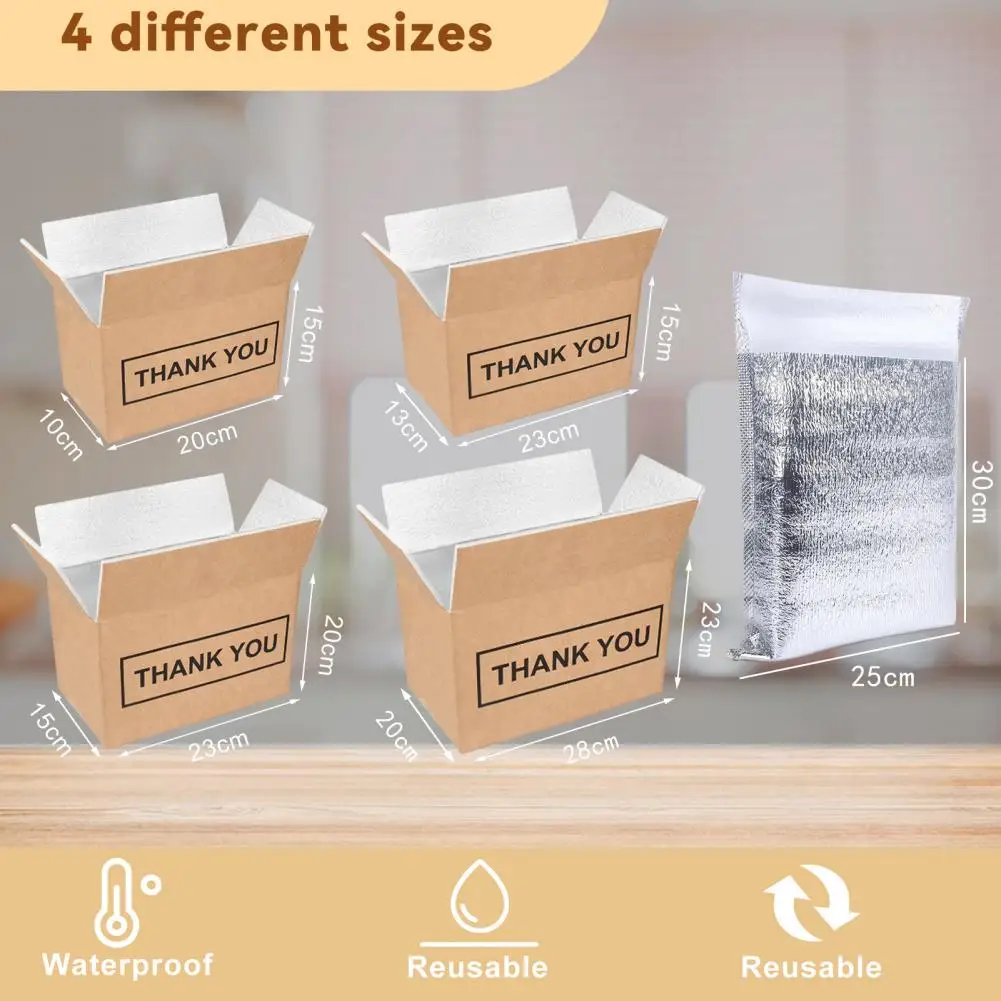 Chill Insulated Shipping Boxes with Aluminum Foil Liner, Cold Shipping Boxes, Mailing Boxes, Food Delivery Carton Box, Travel Pa