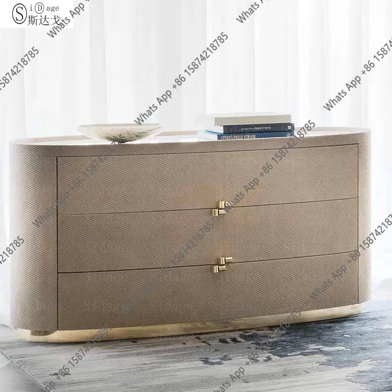 

Light luxury modern simple chest cabinet bedroom storage side cabinet villa sample designer
