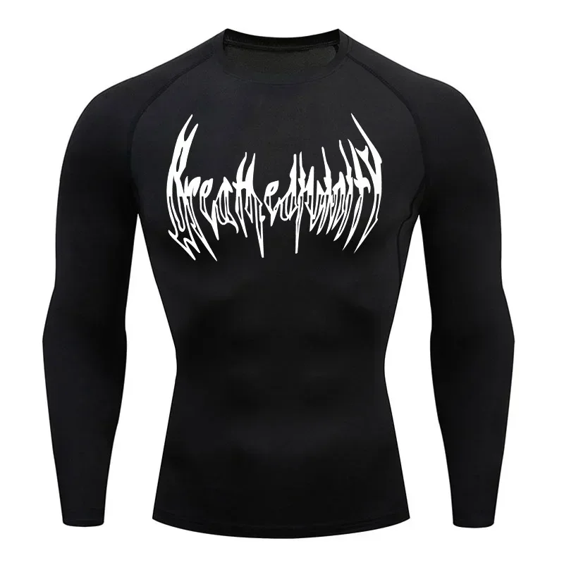 Camisa de compresión para hombre, ropa de gimnasio, camiseta de Fitness de leche, ropa deportiva muscular, camisa de fondo deportiva transpirable de secado rápido