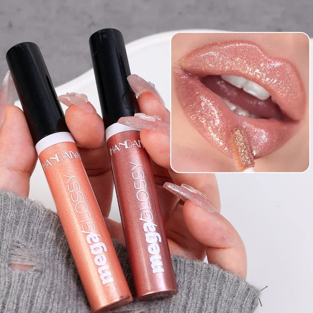 Waterdichte Parelmoer Rode Lipgloss Glanzende Diamant Blijvende Glitter Vloeibare Lippenstift Hydraterende Parel Lip Glazuur Vrouwen Lip Make-Up