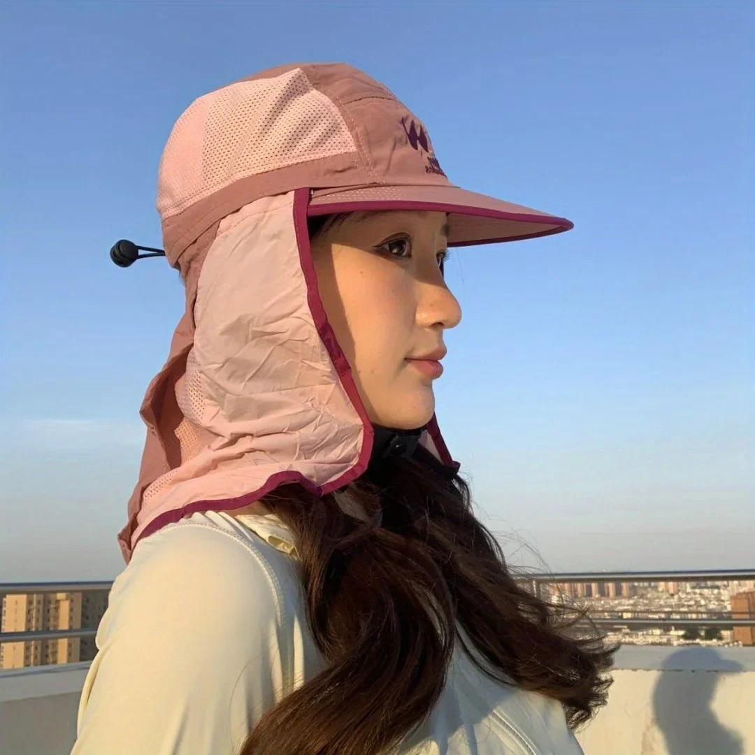 

Wide Brim Sun Hat with Neck Cover UPF Protection Breathable Bucket Hat for Beach Outdoor Sun Shield for Women Men Summer