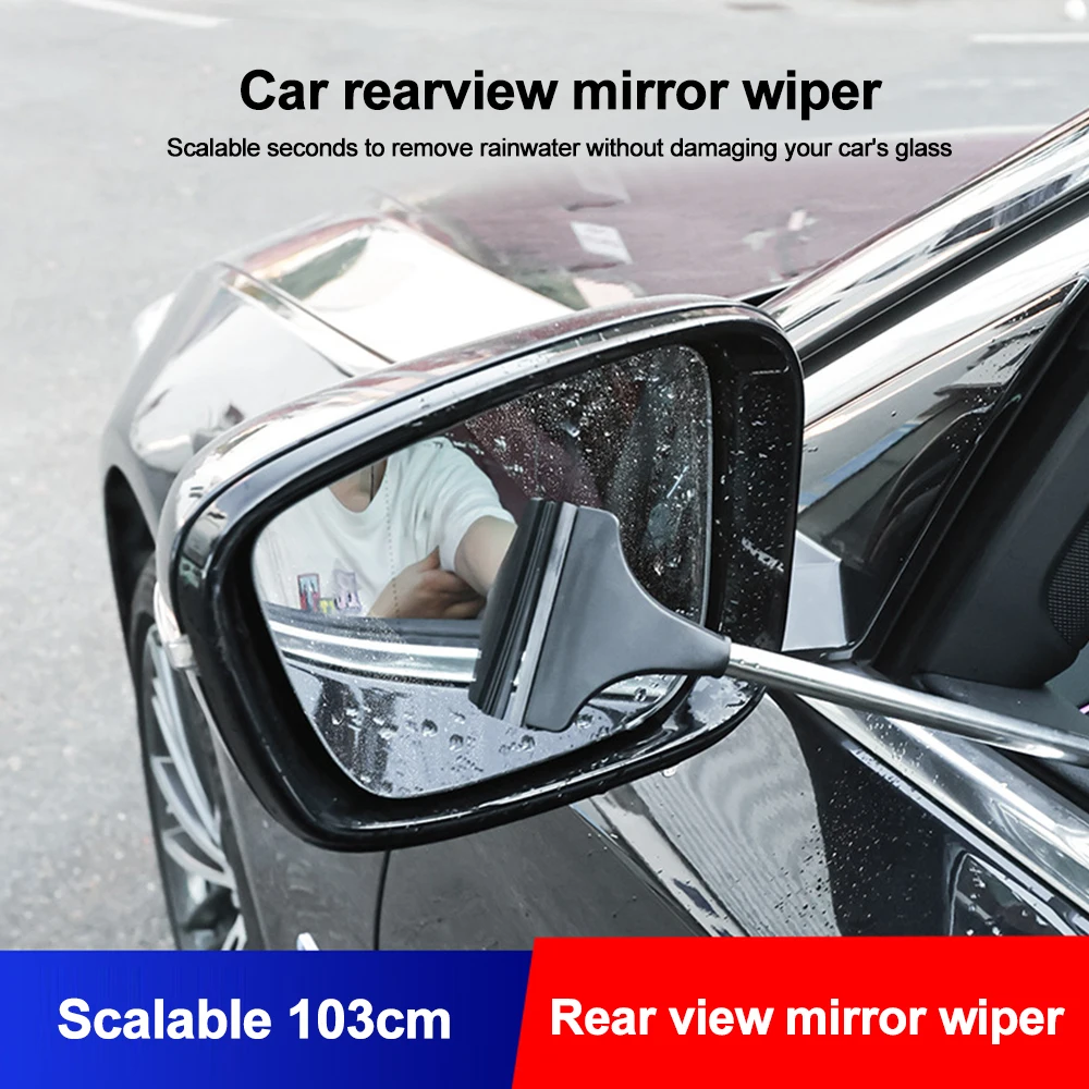 Rearview Mirror Windscreen Wiper Retractable Portable Rubber Squeegee Cleaning Tools Parts Car Rain Remover for Auto Accessories