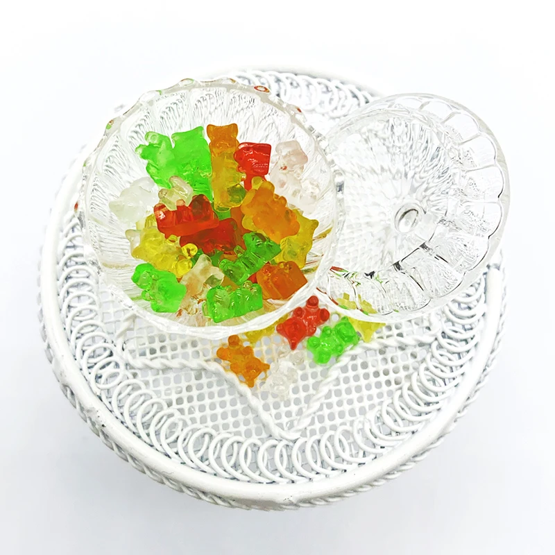 20 個ミニ樹脂カラフルなクマの装飾品 DIY 工芸品ドールハウスキャンディ装飾